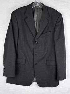 STAFFORD Men's Blazer Black Wool 3 Button Lined Suit Jacket Size 41 Chest - Picture 1 of 13