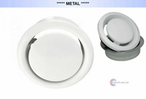 METAL Air Vent White Ceiling Grille Outlet Inlet Heat Recovery Fan 4" 5" 6" - Picture 1 of 4