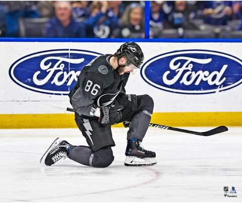 Nikita Kucherov TB Lightning Alternate Jersey Goal Celebration 20x24 Photo Cover