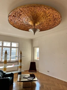 true vintage Ø 210 cm lámpara de techo de diseño chapado en oro grande lámpara arte años 90 - Imagen 1 de 24