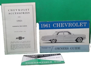 Chevy Chevrolet car automobile 1961 accessories owners guide convertible lot 3 - Picture 1 of 6