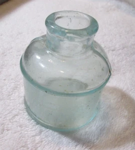 Bottiglia di inchiostro vintage Aqua Glass Carter's #6 fondo in rilievo - Foto 1 di 5