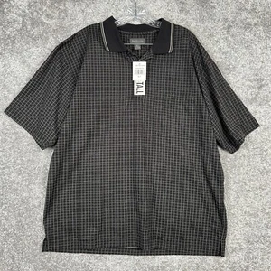 Van Heusen Men's XLT Big & Tall Small Windowpane Plaid Polo Shirt Short Sleeve - Picture 1 of 14
