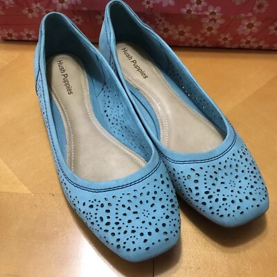 Mocasines/Pisos sin cordones para mujer Hush Puppies medianos Moyen aguamarina/azul, 11/43 Foto 1 de 4