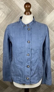 Ladies POETRY Blue Hemp & Cotton Blend Button & Zip Up Lightweight Jacket Size 8 - Picture 1 of 24