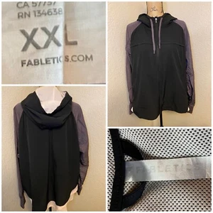Fabletics Damen XXL Karen Lagenlook belüftete Kapuzenjacke mit durchgehendem Reißverschluss – gebraucht, in einwandfreiem Zustand - Bild 1 von 20