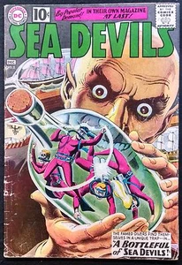SEA DEVILS 1961 #2 EN MUY BUEN ESTADO SÓLIDO ÚLTIMO NÚMERO DE 10 CENTAVOS, CUBIERTA DE TONO GRIS, SEA DEVILS ENCOGIDO - Imagen 1 de 2