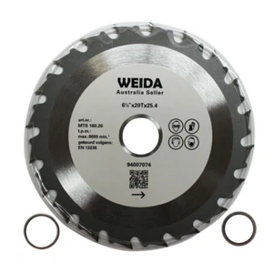 2x 160mm Wood Circular Saw Blade Cutting Disc 6-1/4" 20T Bore 25.4mm Kerf 2.5mm - Picture 1 of 7