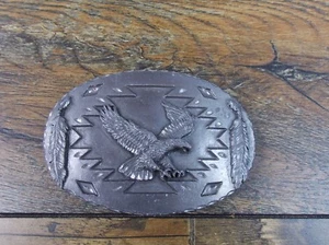 1993 ARROYO GRANDE BUCKLE CO BALD EAGLE PEWTER BELT BUCKLE AG87 - Picture 1 of 2