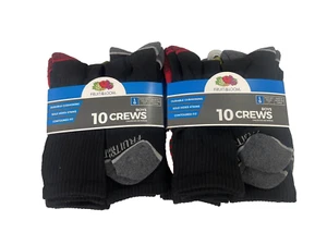 Fruit of the Loom Boys Crew Socks, 20-Pair LARGE (Fits Shoe Size 3-9) 20pr. - Picture 1 of 7