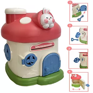 Kids Education Toy Cartoon Mushroom House Shape Piggy Bank Cash Coin Saving Box - Picture 1 of 11