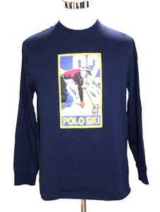 Polo Ralph Lauren Navy Classic Fit 92 Ski Graphic Print T-Shirt Tee Herren M EXC - Bild 1 von 8