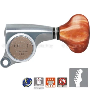 NEW Gotoh SGS510Z-CS5 MGT 6 in line Locking Tuners Set 18:1 - ANTIQUE X-CHROME - Picture 1 of 4