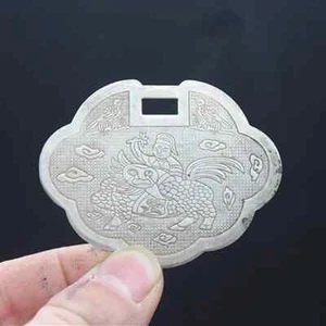 Collect Longevity Lock Piece Pendant Qilin Gift Bronze Lock Piece Pendant - Picture 1 of 4