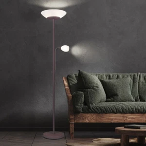 Piantana Lampada da Lettura a Luce Indiretta Stelo Flessibile Braccio Metallo - Foto 1 di 12