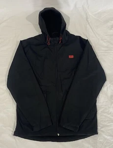 Onitsuka Tiger Men's Black Hooded Adjustable Lined 100% Nylon Jacket Size Large - Picture 1 of 13