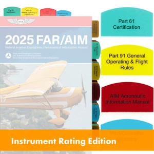 Tabs for FAR/AIM for Instrument Rating (IFR), 50 tabs (Book not included) - Picture 1 of 2
