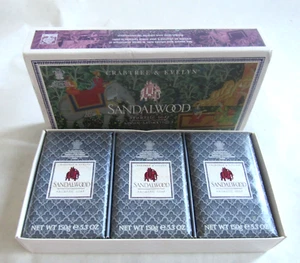 Sapone vintage in legno di sandalo Crabtree & Evelyn 3 barrette 5,3 once Ea Box - Foto 1 di 3