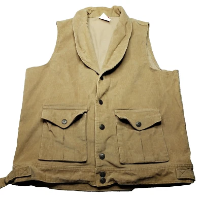 Vintage Jandy Place Corduroy Vest Size Large 70s Cargo Pocket Small Medium  - Image 1 of 4