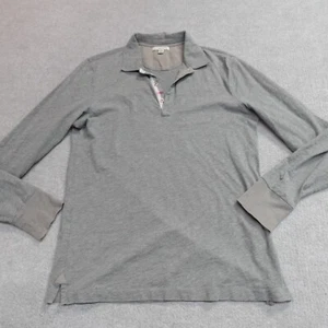 Burberry Brit Shirt Medium Beige Gray Heather Long Sleeve Polo - Picture 1 of 11