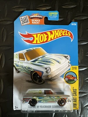Hot Wheels 2016 HW Art Cars CUSTOM '69 VOLKSWAGEN SQUAREBACK 2/10 White 192/250 - Image 1 of 2