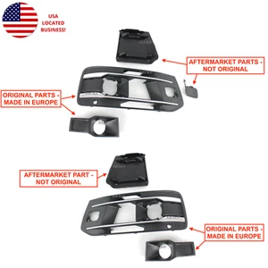 para 2016-19 Q7 parachoques delantero rejilla lateral inserción cromo con radar juego de 7 piezas OEM - Imagen 1 de 24