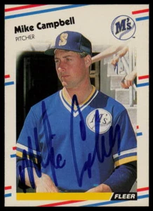 1988 Fleer #372 Mike Campbell * Seattle Mariners * Auto * Signed * Autographed - Picture 1 of 2