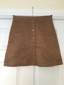 H&M Suede Style Skirt Lined with Pockets Size 8 Eur 36