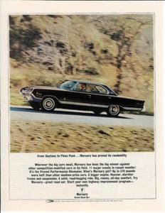 1964 MERCURY Road Car FORD Black Travel Vacation Vintage Print Ad - Picture 1 of 1