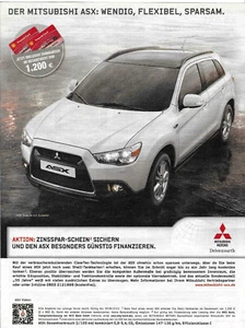 Mitsubishi ASX Werbung Reklame Werbeanzeige 2012 - Bild 1 von 1