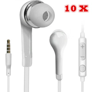 10 pcs Handsfree Wired Headphones Earphones Earbud with Mic-White For Samsung - Picture 1 of 8