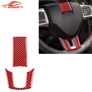 Cubierta de panel de volante de fibra de carbono roja para Dodge Challenger 2011-2014 - Imagen 1 de 9