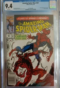 AMAZING SPIDER-MAN 361 NEWSSTAND ED. CGC 9.4 W Pages 1st Full Appearance CARNAGE - Picture 1 of 4