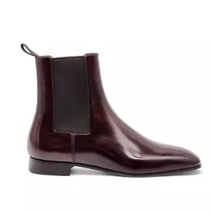 Christian Louboutin Roadie Calf Leather Boots Burgundy EU 43.5 US 10.5 $1395 - Picture 1 of 8