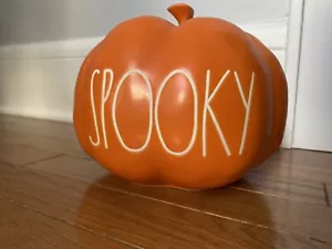 Rae Dunn 2021 Orange Halloween Pumpkin “SPOOKY” NEW! HTF! - Picture 1 of 2
