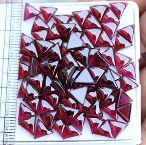 79.90 Ct Natural Garnet 6 mm Trillion Cabochon Loose Gemstones Wholesale Lot - Picture 1 of 4