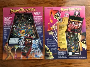 Bone Busters  Pinball Machine 2 Original Sales Flyers by Gottlieb ( NEW ) - Picture 1 of 1