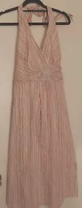 A.P.N.Y Striped Halter Dress Lined Flowy Pink And White Size 14 - Picture 1 of 6