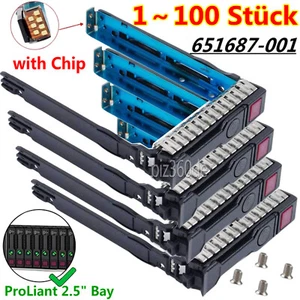 2.5" SFF HDD SSD Drive Caddy Tray f. HP DL380p DL360p G8 G9 Gen8 Gen9 651687-001 - Afbeelding 1 van 15