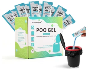 25 Pack Portable Toilet Absorbent Gel, Portable Toilet Powder Poo Urine Powder.. - Picture 1 of 7