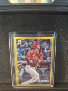 2021 Bowman Heritage Prospects rifrattore cromato oro /50 Austin Hendrick #233 - Foto 1 di 3