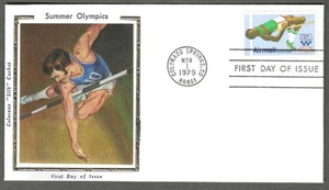 C97 Colorano "Silk" FDC - Summer Olympics 1980, The High Jumper, 31-cent Airmail - Picture 1 of 1