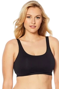 Yummie Reggiseno senza cuciture con scollo a scoop, Nero, 1X/2X - Foto 1 di 1