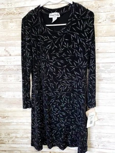 NWT Ronni Nicole Dress Womens 12 Black Irridesent Sparkling Long Sleeve Shift - Picture 1 of 6