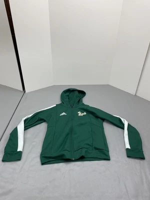 Adidas Hoodie Womens Small Green USF Bulls Full Zip Jacket NCAA Track Team Logo - Image 1 of 4