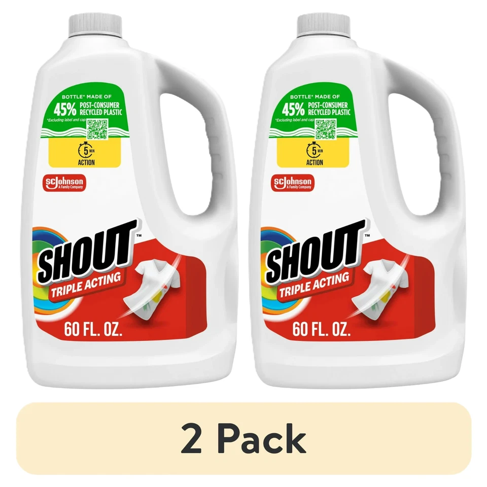 Shout Triple-Acting Refill, Laundry Stain Remover, 60 fl oz (2 Pack) - Image 1 of 1