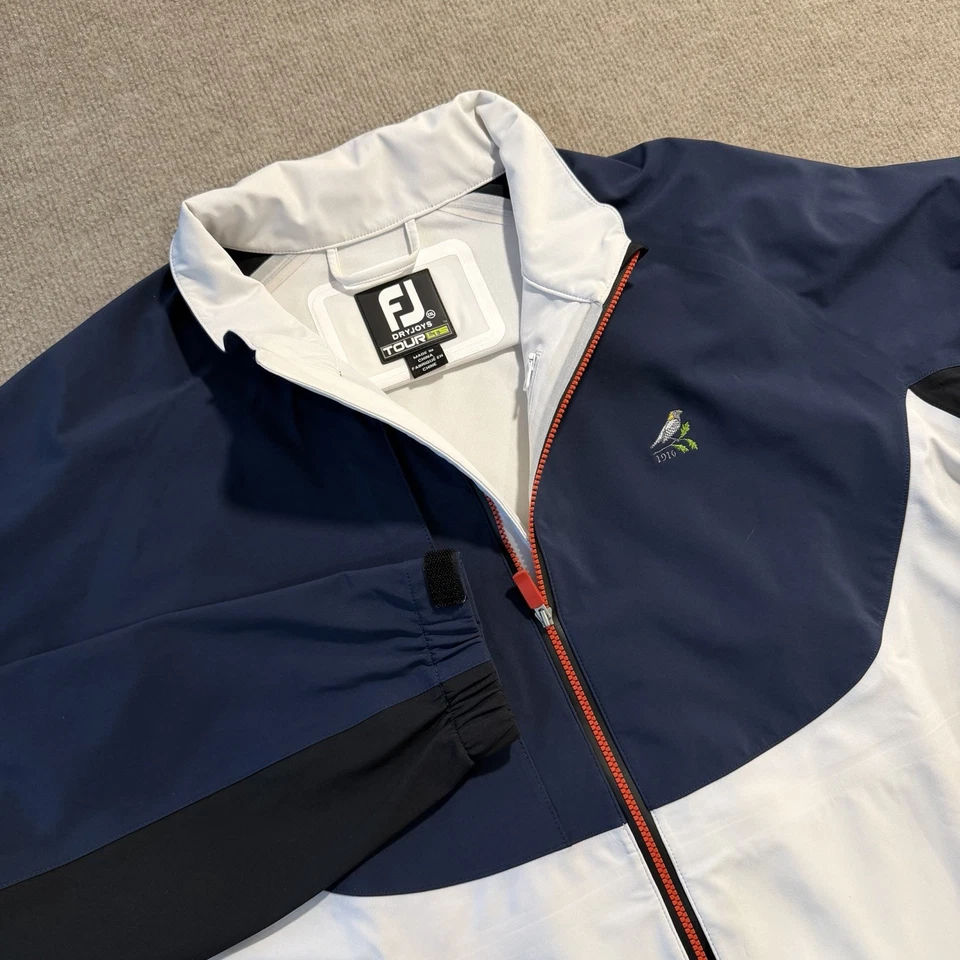 FootJoy DryJoys Tour LTS 雨白色/红色/海军蓝/黑色刺绣夹克男式 2XL — 第 1/4 张图片
