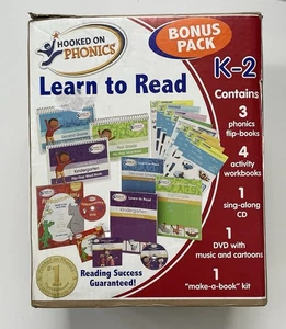 NEW Hooked on Phonics K-2 Bonus Pack SEALED Flip-Flop Workbooks Activity Pad DVD - Picture 1 of 10