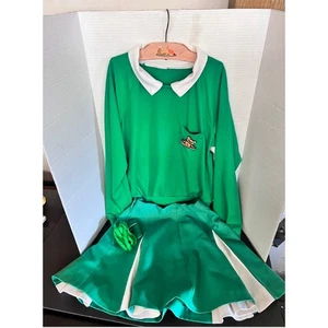 Vintage Green Cheerleading Uniform Set Teddy Bear Patch No Size - Picture 1 of 9