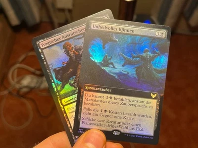 GERMAN Extended Art Foil Baleful Mastery + Tragic Slip • Mtg (1630) - Image 1 of 4